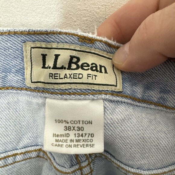 Vintage L.L. Bean 38X30 Relaxed Jeans Classic Denim Work Pants Broken In 90s - Picture 8 of 8